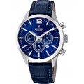 Festina Timeless Roloi Xronogafos Batarias me Ble Dermatino Louraki F20542/2
