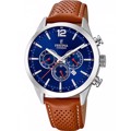 Festina Timeless Roloi Xronogafos Batarias me Kafe Dermatino Louraki F20542/3