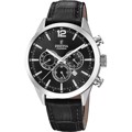 Festina Timeless Roloi Xronogafos Batarias me Mavro Dermatino Louraki F20542/5