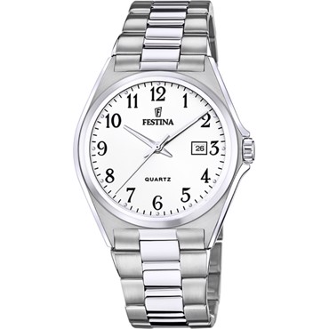 Festina Classic Ρολόι Μπαταρίας με Ασημί Μεταλλικό Μπρασελέ F20552/1