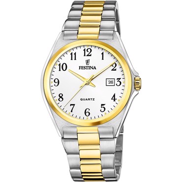 Festina Classic Ρολόι Μπαταρίας με Χρυσό / Ασημί Μεταλλικό Μπρασελέ F20554/1