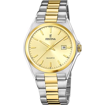 Festina Classic Ρολόι Μπαταρίας με Χρυσό / Ασημί Μεταλλικό Μπρασελέ F20554/3