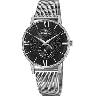 Festina Retro Ρολόι Μπαταρίας με Ασημί Μεταλλικό Μπρασελέ F20568/4