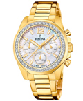 Festina Roloi Xronogafos Batarias me Xruso Metalliko Brasele F20609/1
