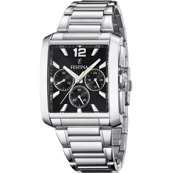 Festina Timeless Roloi Xronogafos Batarias me Asimi Metalliko Brasele F20635/4