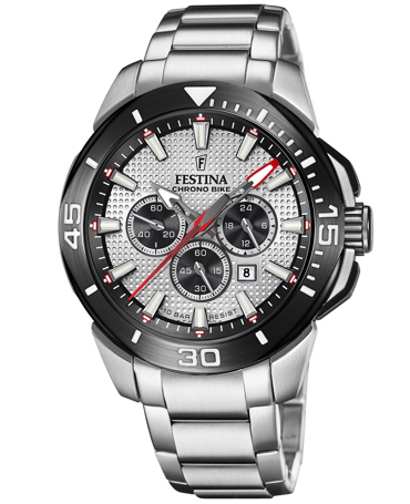 Festina Ρολόι Χρονογράφος Μπαταρίας με Ασημί Μεταλλικό Μπρασελέ F20641/1
