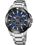 Festina Roloi Xronogafos Batarias me Asimi Metalliko Brasele F20641/2