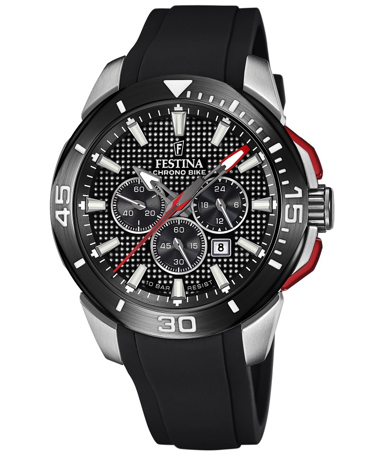 Festina Ρολόι Χρονογράφος Μπαταρίας με Μαύρο Καουτσούκ Λουράκι F20642/4