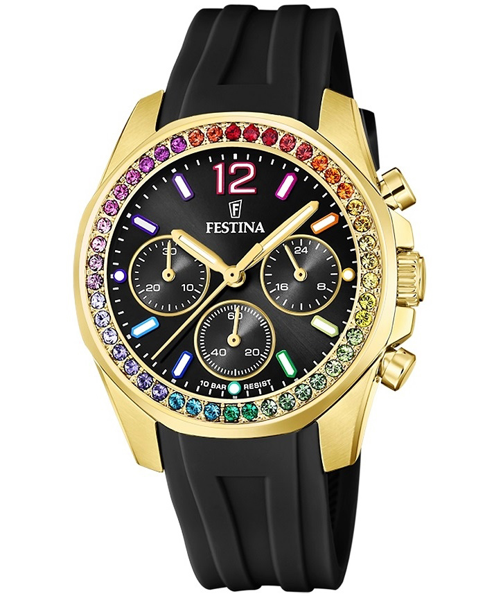 Festina Roloi Xronogafos Batarias me Mavro Kaoutsouk Louraki F20650/3