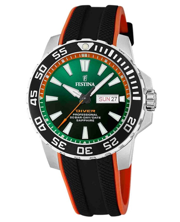 Festina Ρολόι Μπαταρίας με Μαύρο Καουτσούκ Λουράκι F20662/2