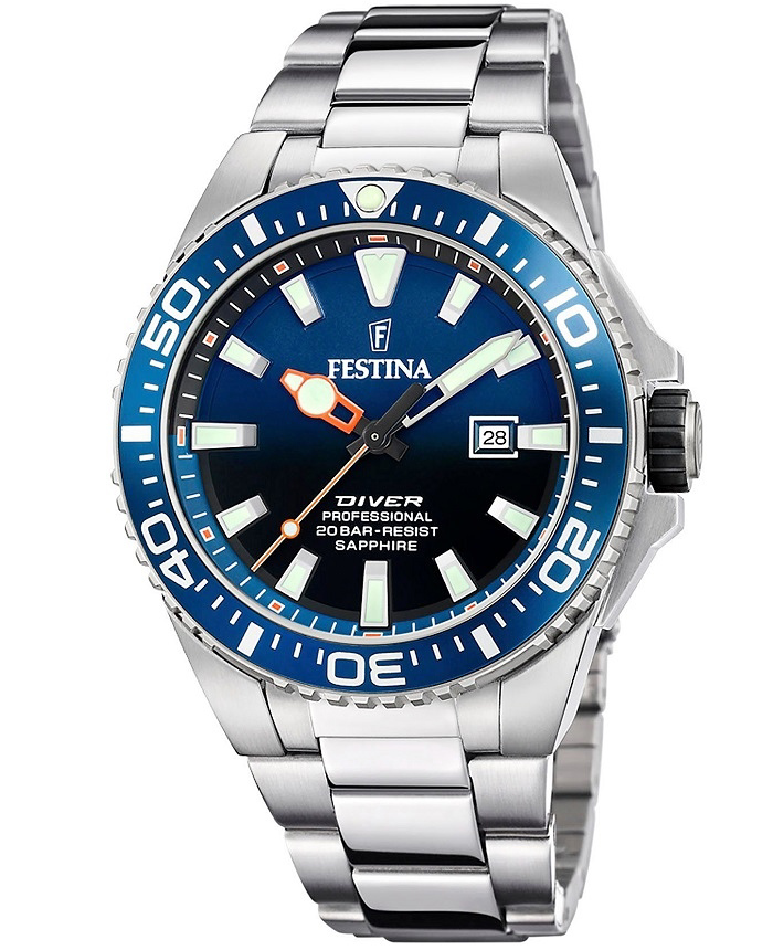 Festina Roloi Batarias me Asimi Metalliko Brasele F20663/1