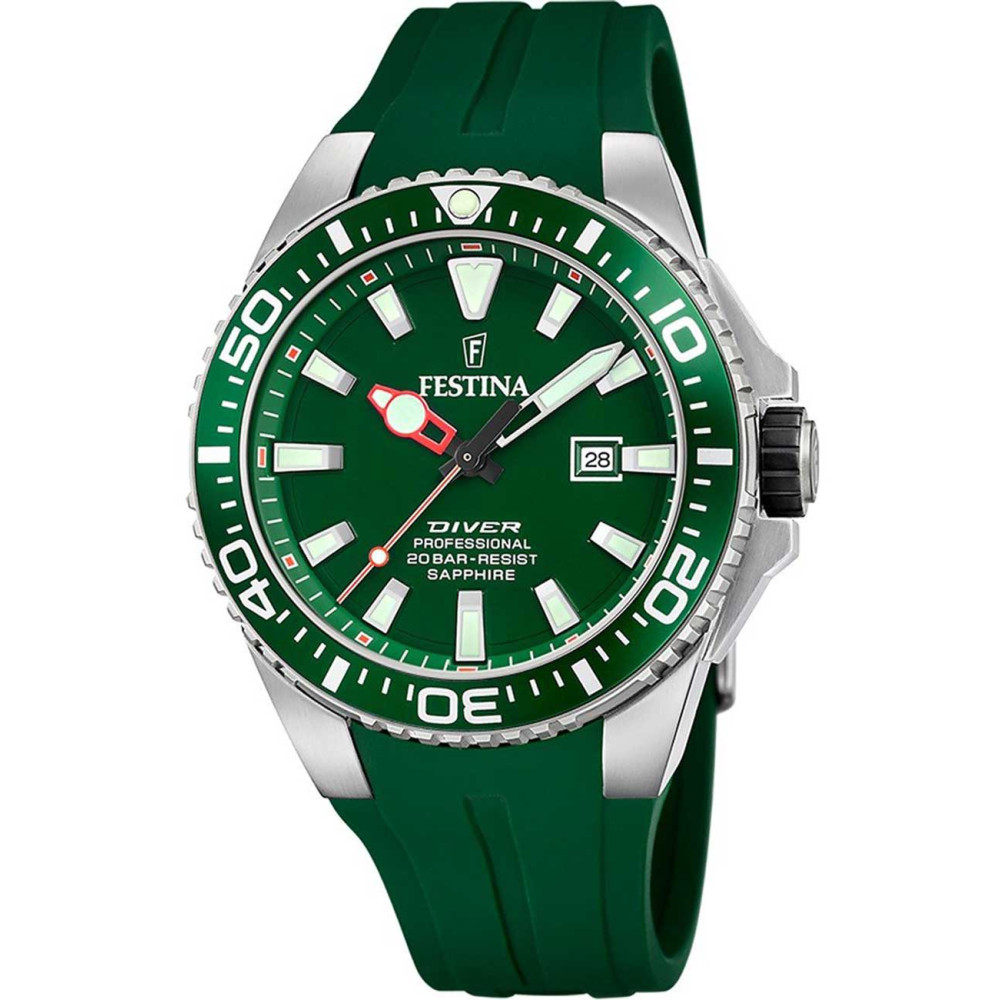 Festina Roloi Batarias me Prasino Kaoutsouk Louraki F20664/2