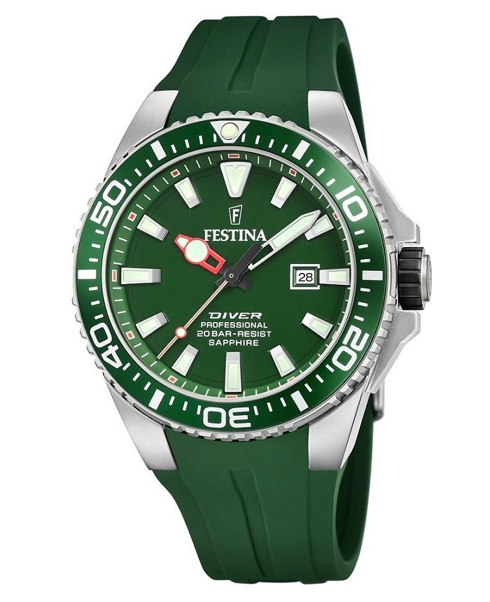 Festina Roloi Batarias me Prasino Kaoutsouk Louraki F20664/2