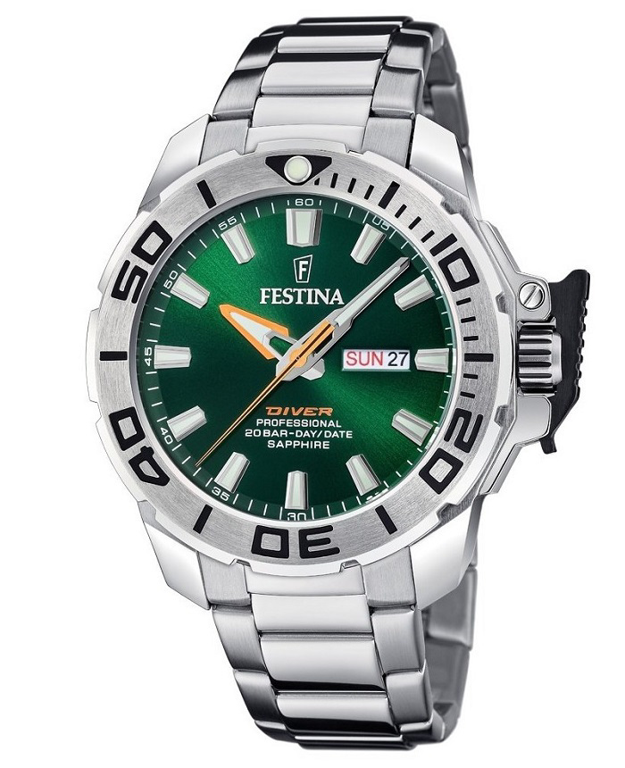 Festina Roloi Batarias me Asimi Metalliko Brasele F20665/2