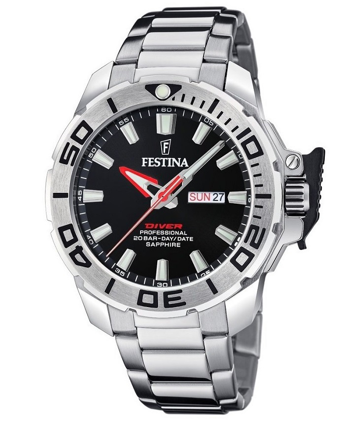 Festina Roloi Batarias me Asimi Metalliko Brasele F20665/4