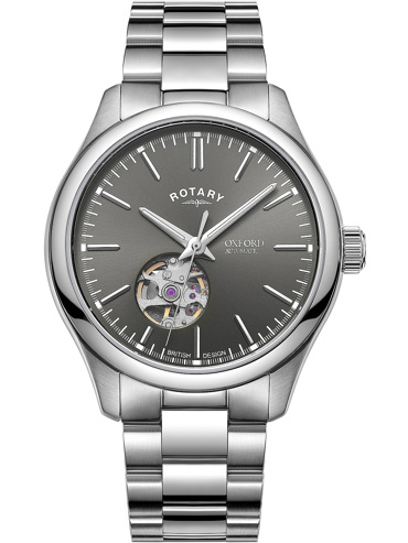 Rotary Oxford Ρολόι Αυτόματο με Ασημί Μεταλλικό Μπρασελέ GB05095/74