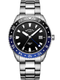 Rotary Henley GMT Roloi Batarias me Asimi Metalliko Brasele GB05108/63