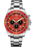 Rotary Henley Roloi Xronogafos Batarias me Asimi Metalliko Brasele GB05440/54