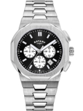 Rotary Regent Roloi Xronogafos Batarias me Asimi Metalliko Brasele GB05450/65