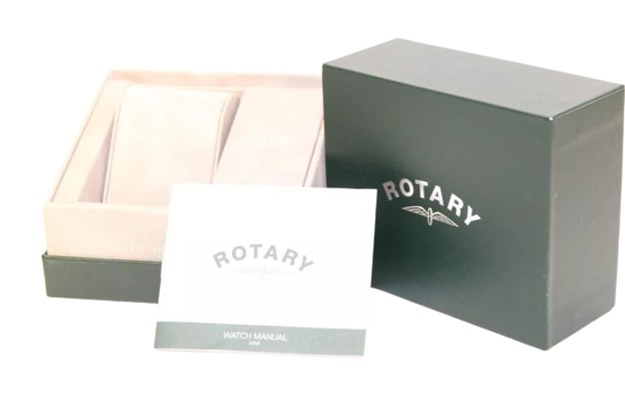 Rotary Regent Roloi Xronogafos Batarias me Asimi Metalliko Brasele GB05450/65