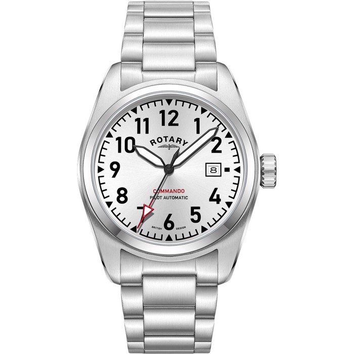 Rotary Commando Roloi Aftomato me Asimi Metalliko Brasele GB05470/22