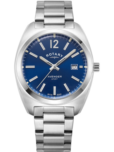 Rotary Avenger Ρολόι Μπαταρίας με Ασημί Μεταλλικό Μπρασελέ GB05480/05