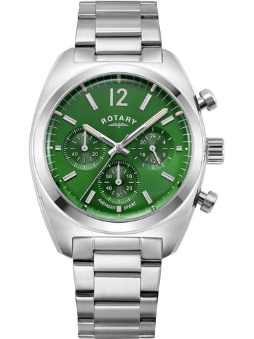 Rotary Avenger Sport Ρολόι Χρονογράφος Μπαταρίας με Ασημί Μεταλλικό Μπρασελέ GB05485/24