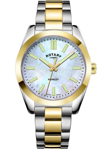 Rotary Henley Ρολόι Μπαταρίας με Χρυσό / Ασημί Μεταλλικό Μπρασελέ LB05281/41
