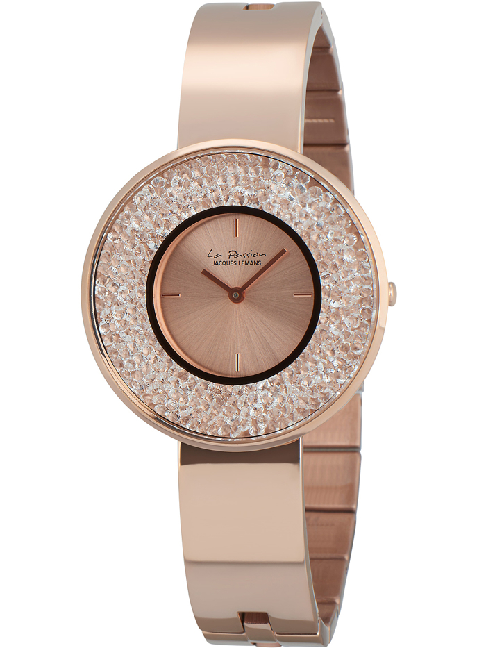 Jacques Lemans La Passion Roloi Batarias me Roz Xruso Metalliko Brasele LP-131B