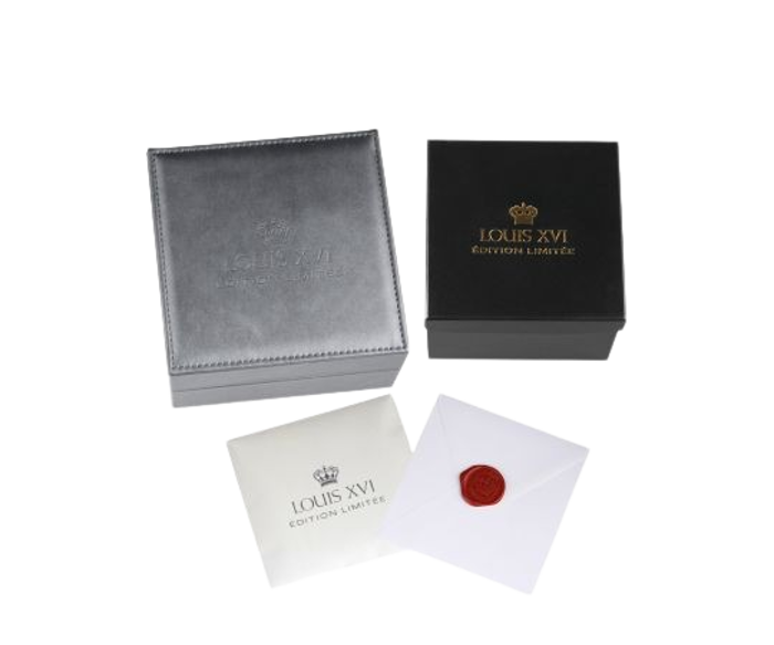 Louis XVI Artagnan Roloi Xronogafos Batarias me Asimi Metalliko Brasele LXVI580