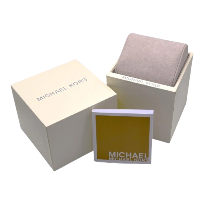 Michael Kors Lexington Roloi Xronogafos Batarias me Mavro Metalliko Brasele MK8467