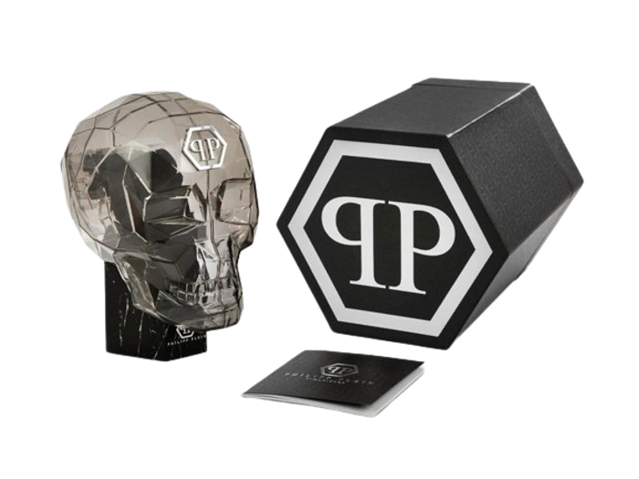 Philipp Plein The Hexagon Roloi Batarias me Mavro Kaoutsouk Louraki PW1BA0223