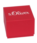 S.Oliver Roloi Batarias me Mavro Dermatino Louraki SO-3700-LQ