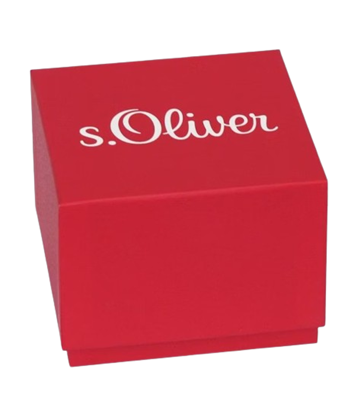 S.Oliver Roloi Batarias me Mavro Dermatino Louraki SO-3700-LQ