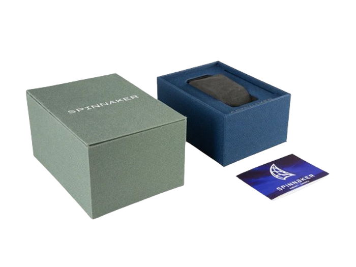Spinnaker Bradner GMT Roloi Aftomato me Asimi Metalliko Brasele kai Mavro Kaoutsouk Louraki SP-5121-55