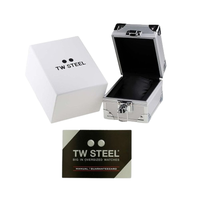 TW-Steel Volante Roloi Xronogafos Batarias me Kafe Dermatino Louraki SVS201