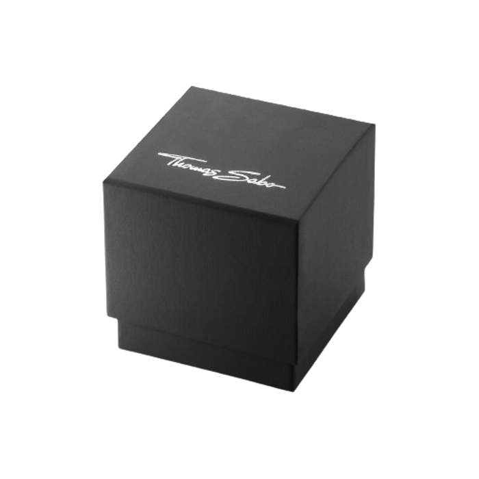 Thomas Sabo Ladies Roloi Batarias me Mavro Dermatino Louraki WA0320-203-201