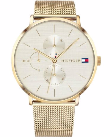 Tommy Hilfiger Jenna Ρολόι Μπαταρίας με Χρυσό Μεταλλικό Μπρασελέ 1781943