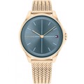 Tommy Hilfiger Delphine Roloi Batarias me Roz Xruso Metalliko Brasele 1782356