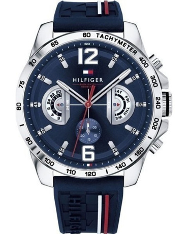Tommy Hilfiger Decker Ρολόι Μπαταρίας με Μπλε Καουτσούκ Λουράκι 1791476