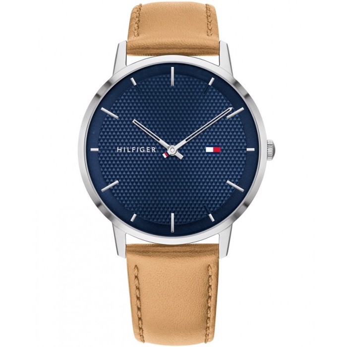 Tommy Hilfiger James Roloi Batarias me Kafe Dermatino Louraki 1791652