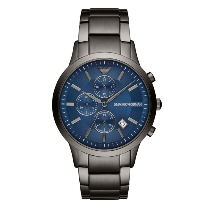 Emporio Armani Renato Roloi Xronogafos Batarias me Ggri Metalliko Brasele AR11215