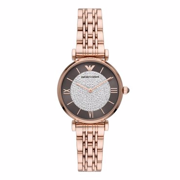 Emporio Armani Gianni Ρολόι Μπαταρίας με Ροζ Χρυσό Μεταλλικό Μπρασελέ AR11402