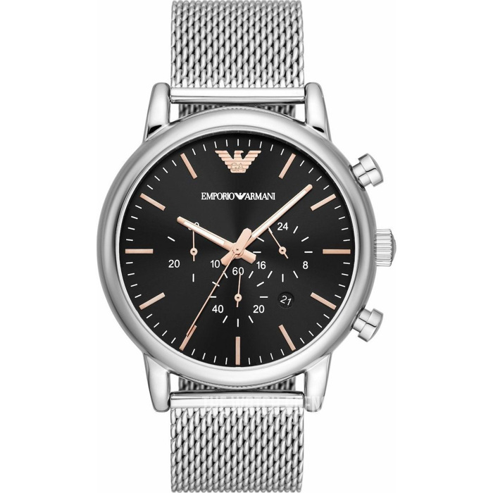 Emporio Armani Luigi Roloi Xronogafos Batarias me Asimi Metalliko Brasele AR11429