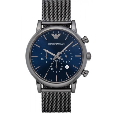 Emporio Armani Luigi Χρονογράφος Μπαταρίας με Γκρι Μεταλλικό Μπρασελέ AR1979