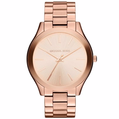 Michael Kors Slim Runway Ρολόι Μπαταρίας με Ροζ Χρυσό Μεταλλικό Μπρασελέ MK3197