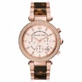 Michael Kors Parker Roloi Xronogafos Batarias me Kafe Keramiko Brasele MK5538