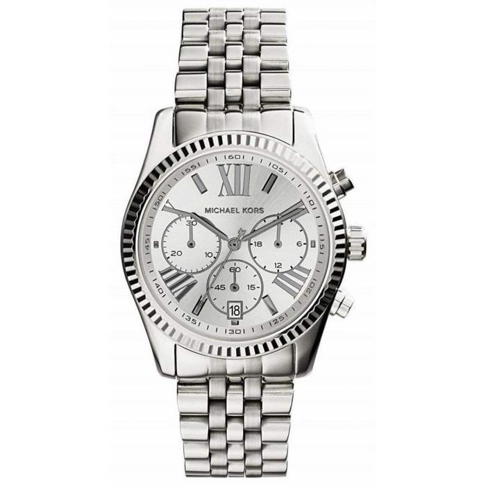 Michael Kors Lexington Roloi Xronogafos Batarias me Asimi Metalliko Brasele MK5555