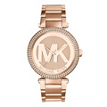 Michael Kors Parker Roloi Batarias me Roz Xruso Metalliko Brasele MK5865