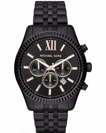 Michael Kors Lexington Ρολόι Χρονογράφος Μπαταρίας με Μαύρο Μεταλλικό Μπρασελέ MK8467